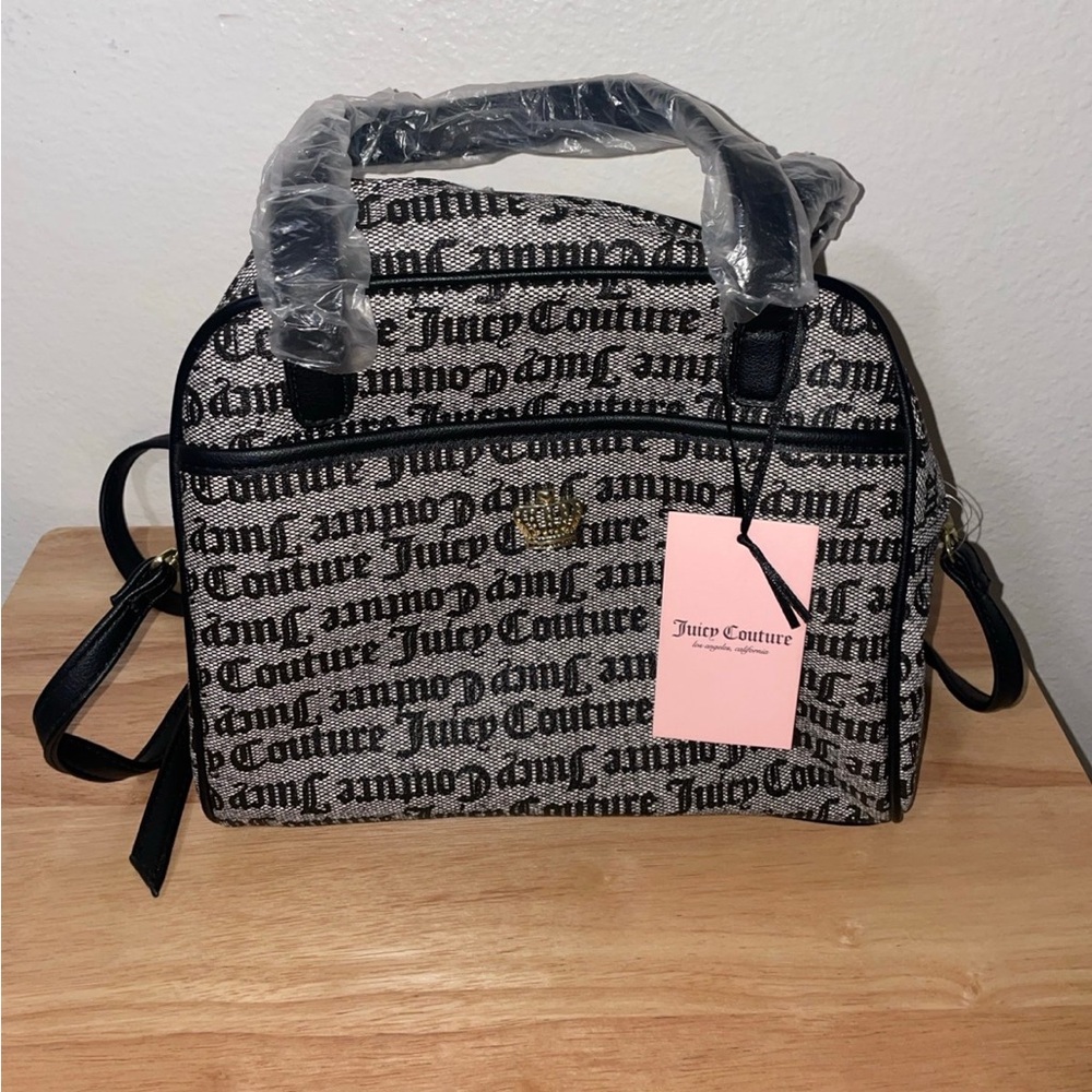 Juicy Couture Gothic Status Black Crown Royal Satchel Purse